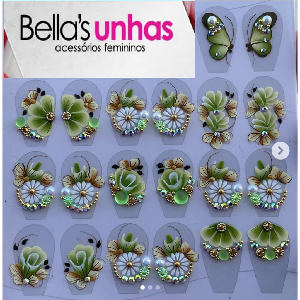 160 Adesivos 100% Artesanais Para Unhas, Joias Pedrarias Strass, artesanais com joias, pedrarias