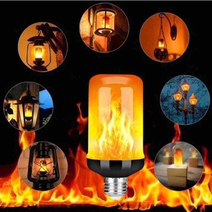 Luz Led Efeito Chama Fogo Tocha P/ Luminária Casa 4 Modos