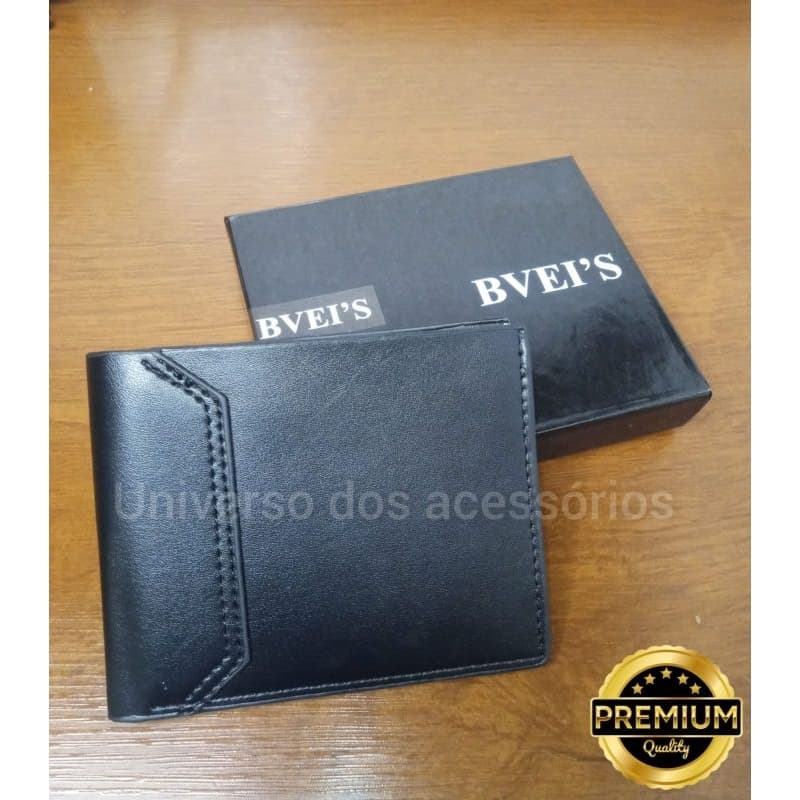 Carteira Masculina Premium Porta Cartão e Documentos – Estilosa e Resistente - Cor Preta ou Marrom