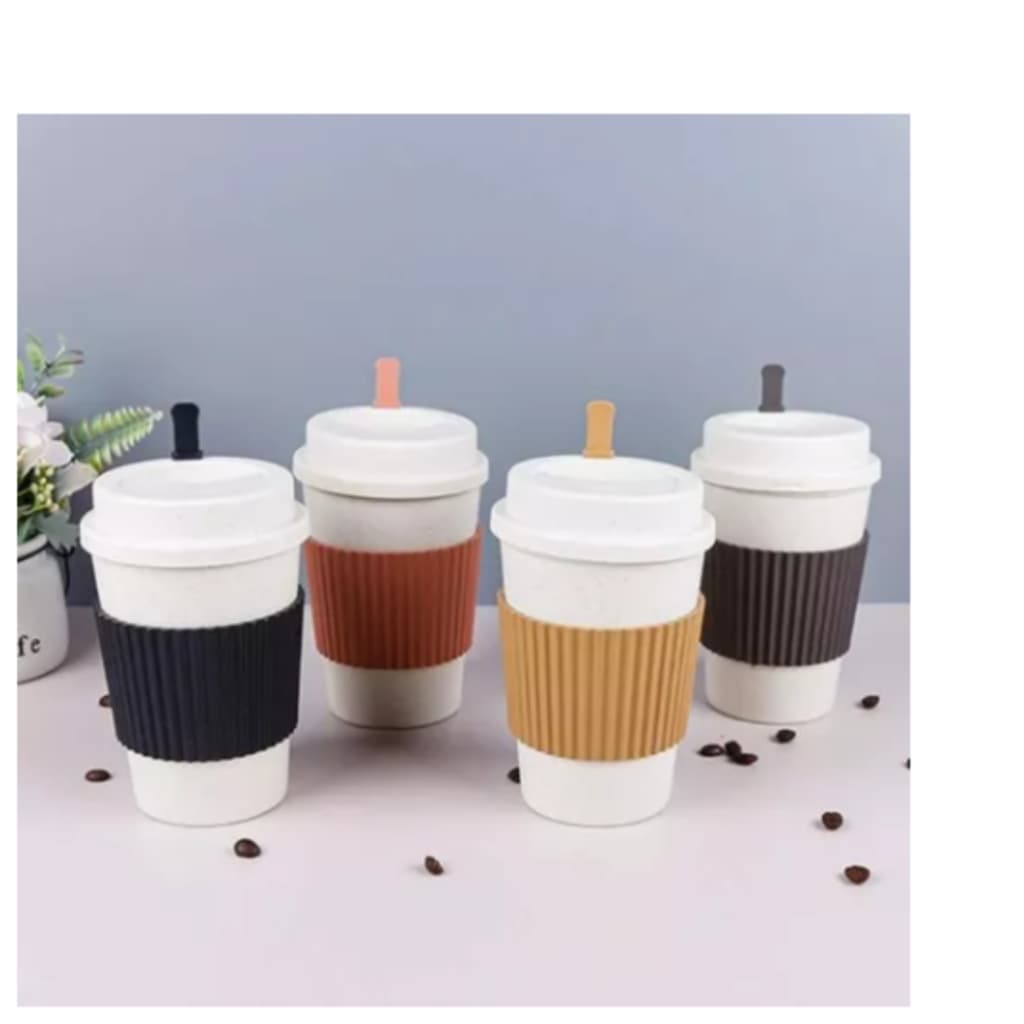 Combo Sustentável: Kit 10 Copos Bambu com Mexedor 450ml - Beleza, Praticidade e Sustentabilidade!