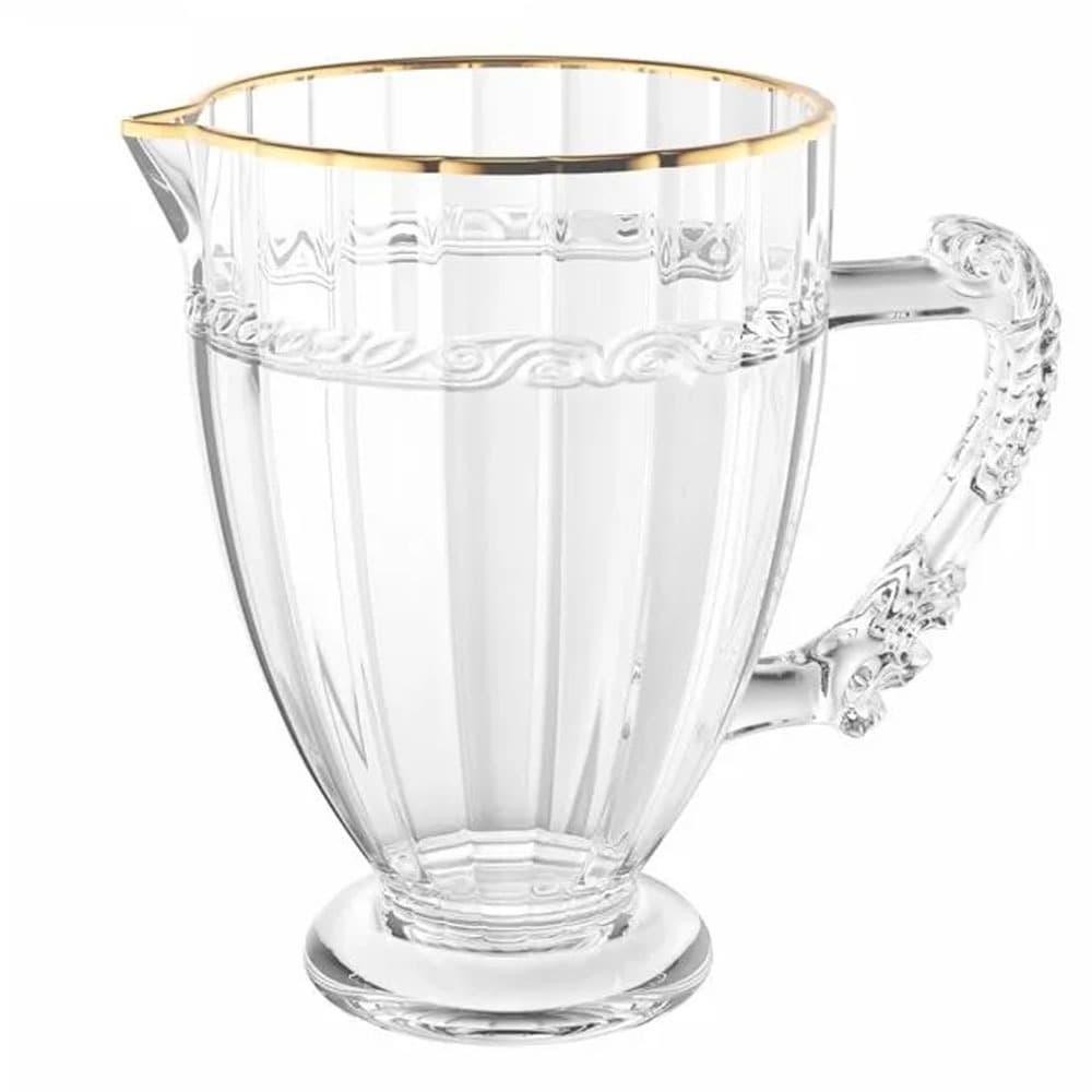 Jarra de Cristal com Fio de Ouro Imperial 1,3L Lyor Mesa Posta Jarra de água Suco