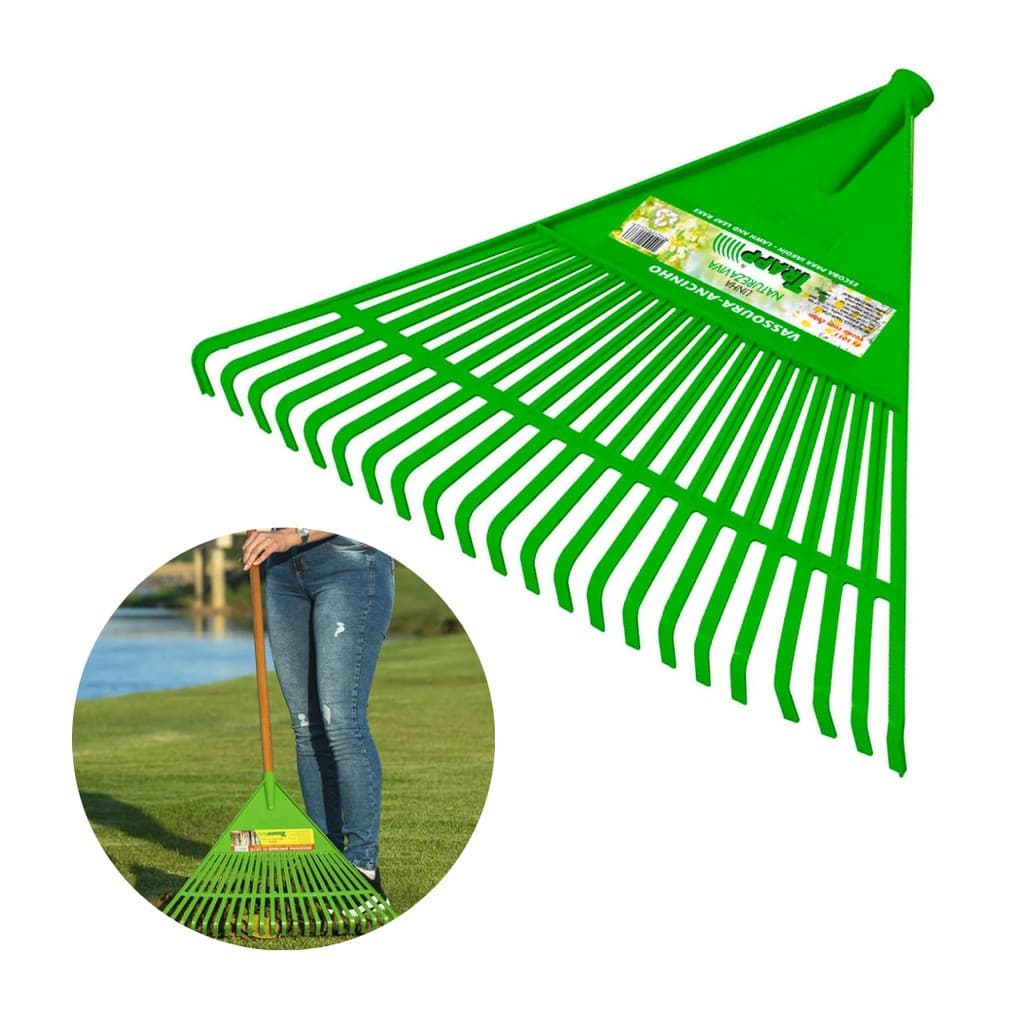 Trapp Vassoura Ancinho Jardim Plastica Sem Cabo  FJ 1010 22 Dentes Rastelo