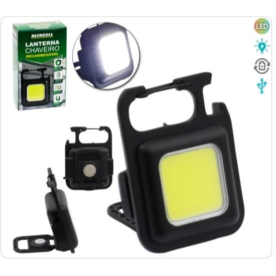 LANTERNA TATICA CHAVEIRO RECARREGAVEL DE BOLSO