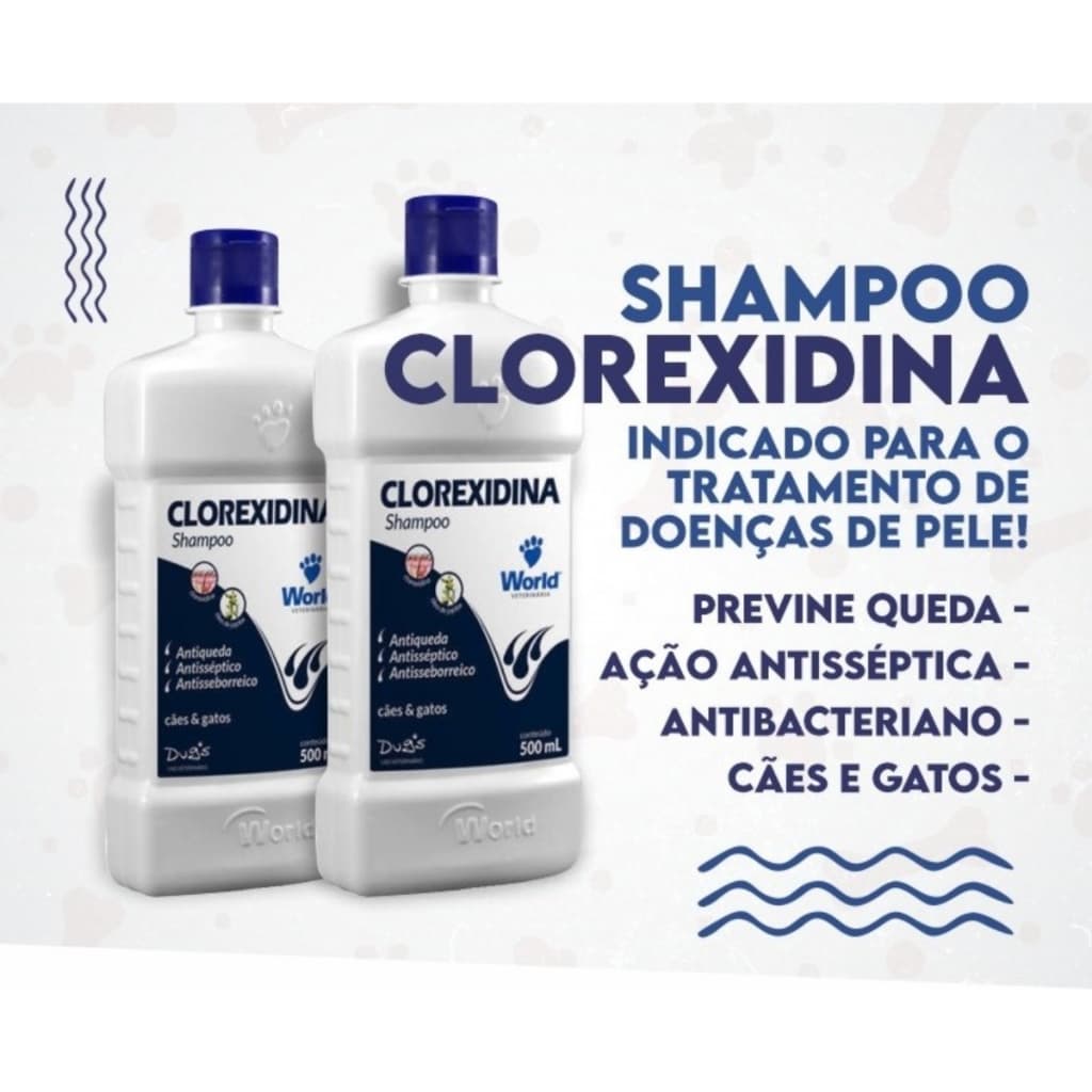 Shampoo Dermatite Clorexidina 500ml World Fragrância Suave