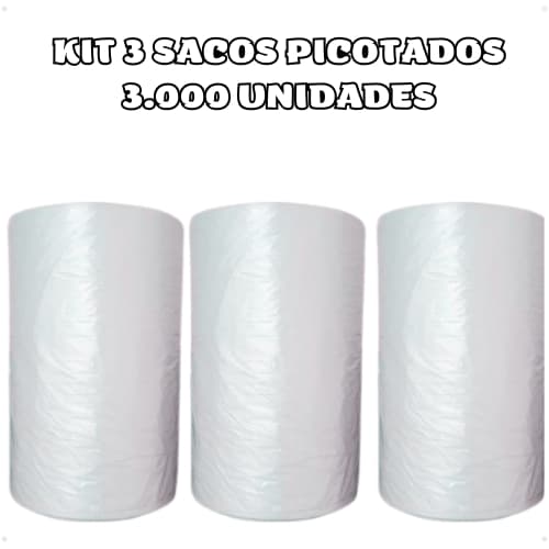 Bobina Picotada Plástica 15x28cm Kit Com 3000 Sacos Resistentes Para Freezers