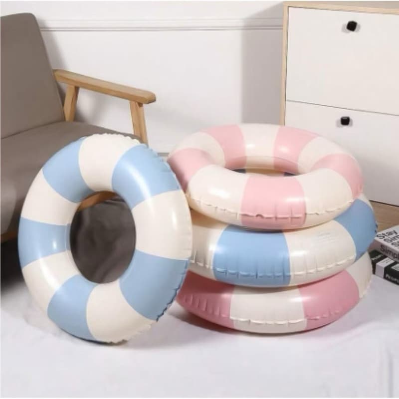 Bóia Inflável Listrada AZUL/ROSA Criança Praia Piscina 70CM