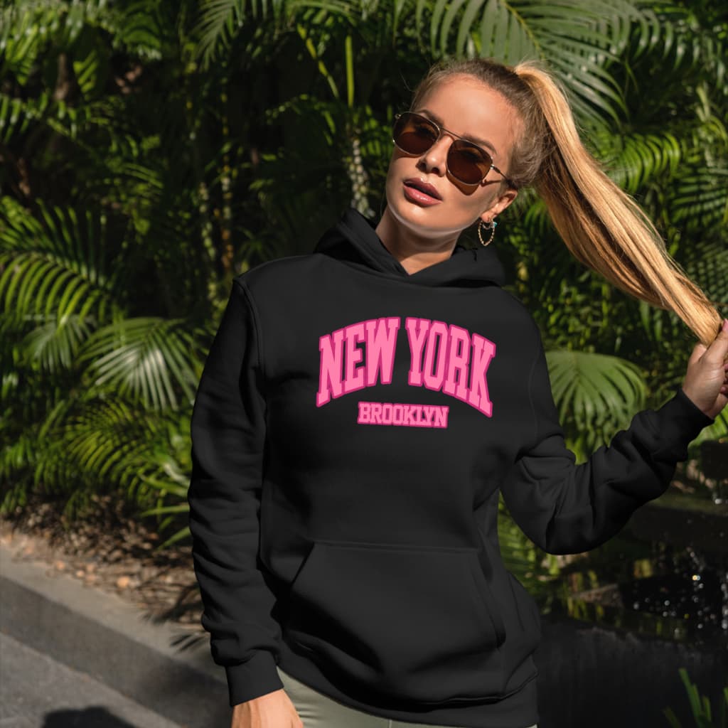Blusa Moletom Feminino Capuz Flanelado 100% Algodão New York