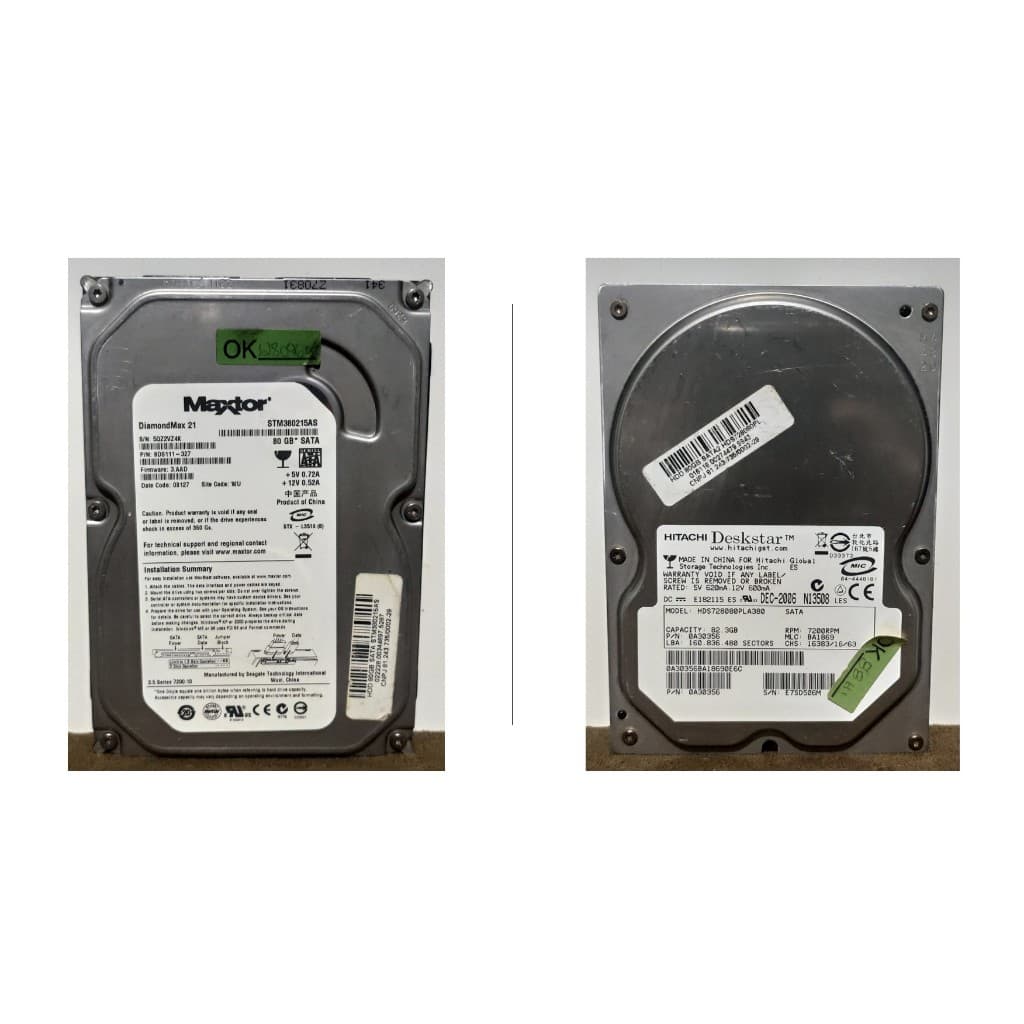 Hdd 80GB 3,5" Sata Pc Desktop Computador - Hd Usados Funcionando Perfeitamente