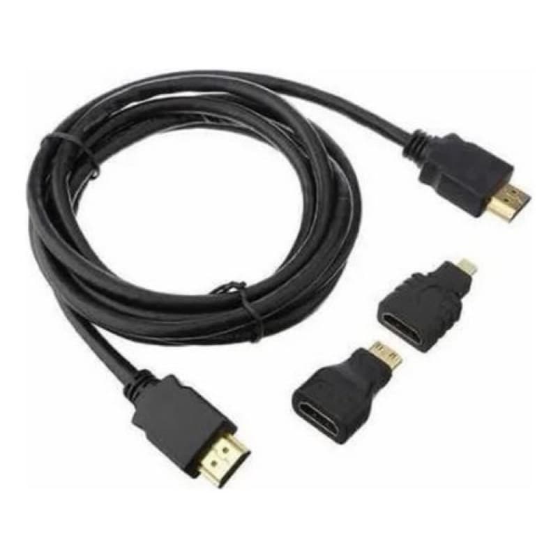 Kit Cabo Hdmi 3x1 - Hdmi/ Mini Hdmi/ Micro Hdmi 1.5m