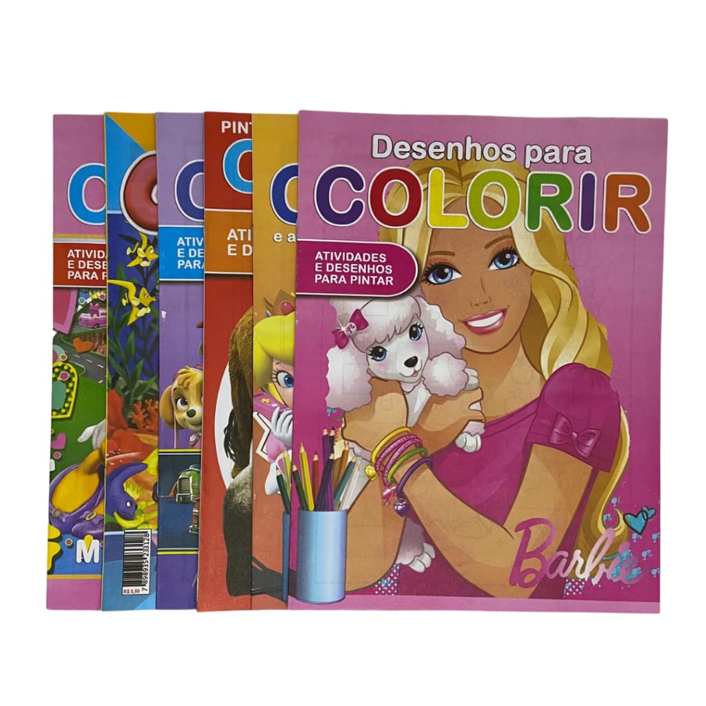Kit 10 Revistinha Para Colorir Fundo Do Mar Unicornio Carros