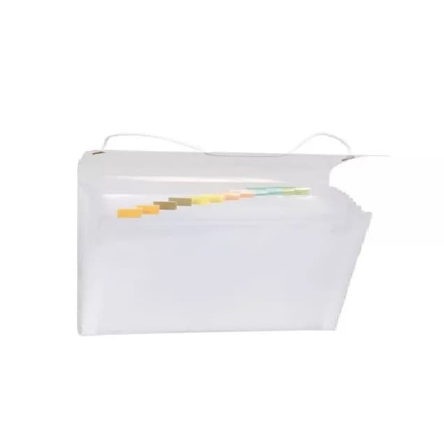 Pasta Plástica Sanfonada A4 Ofício 31 Div Cristal Polibras