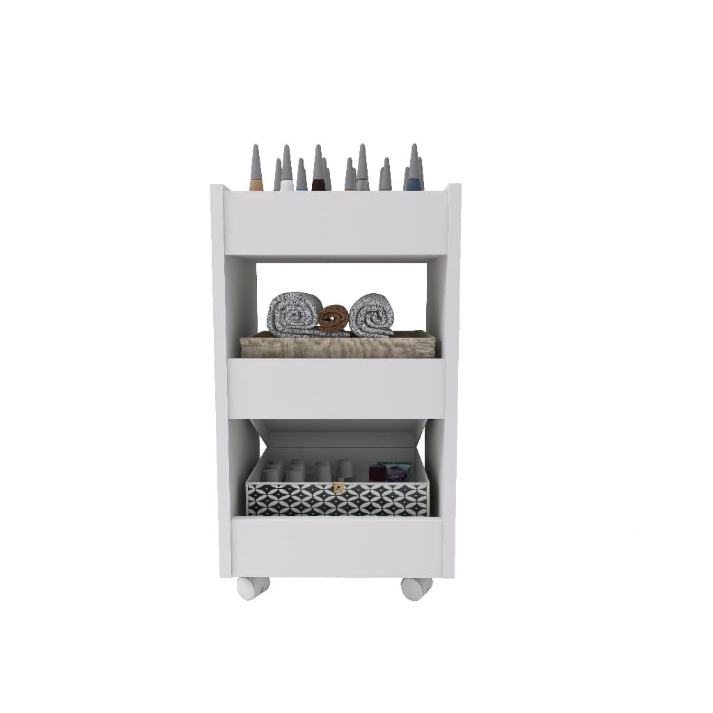 Carrinho Auxiliar Suporte P/ Esmalte Salão De Beleza Manicure Mesa Com Rodinhas