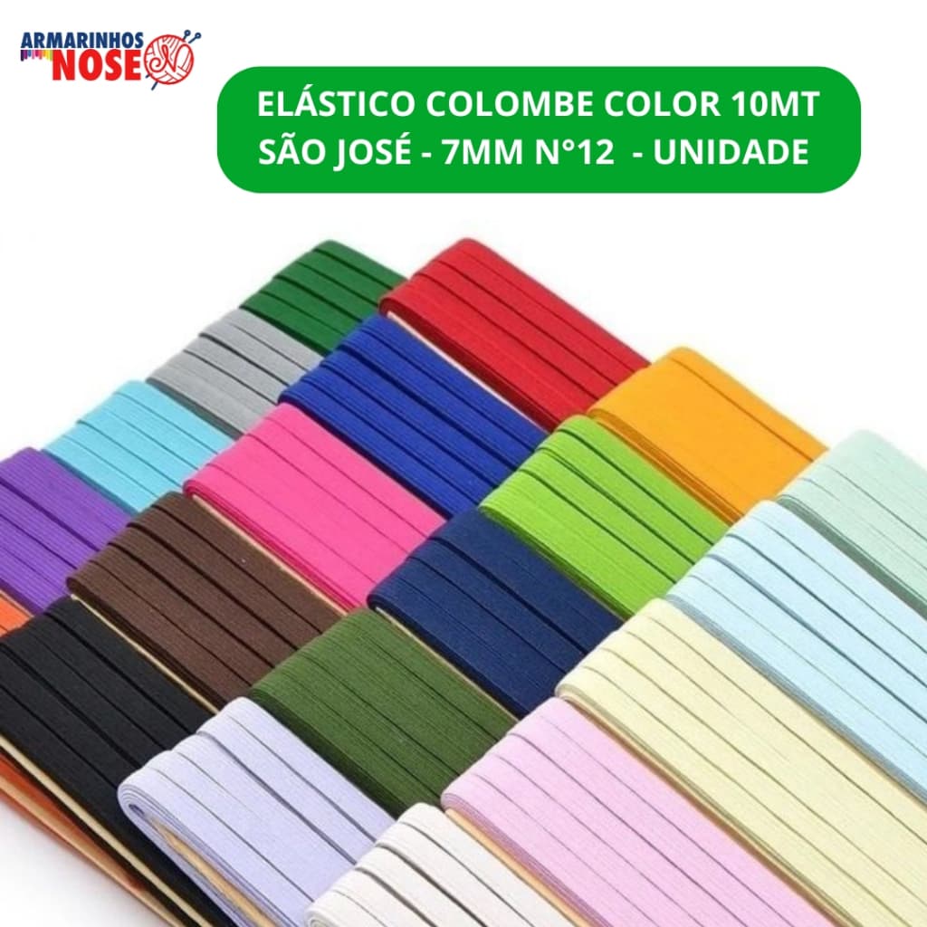 Elastico Colombe Color Sao Jose N12 7mm 10mt Un
