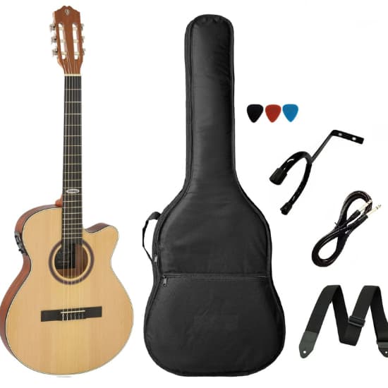 Kit Violão Strinberg Elétrico náilon Flat SL200 Natural