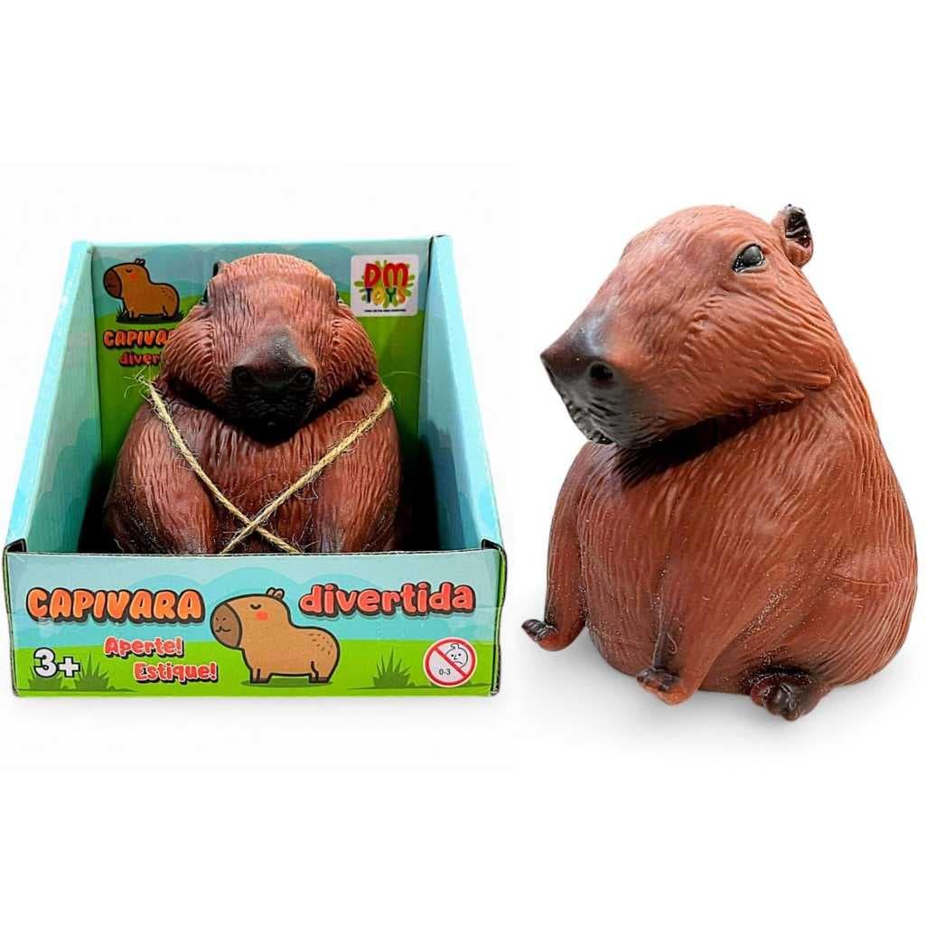 Capivara Que Estica e Amassa Fidget Toy Divertido Anti Stress.