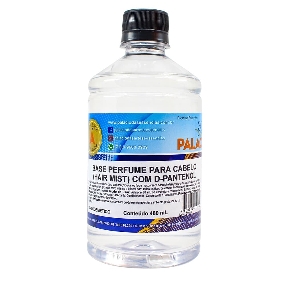 Base Perfume para Cabelo (Hair Mist) com D-Pantenol – 480 ml