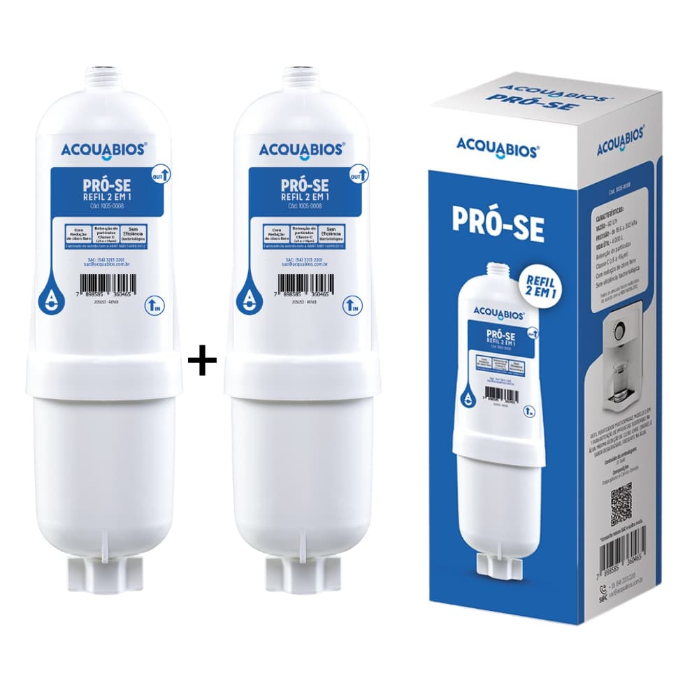 Kit 2 Refil Filtro Agua Acquabios Compatível Purificador Soft Everest Lacrado