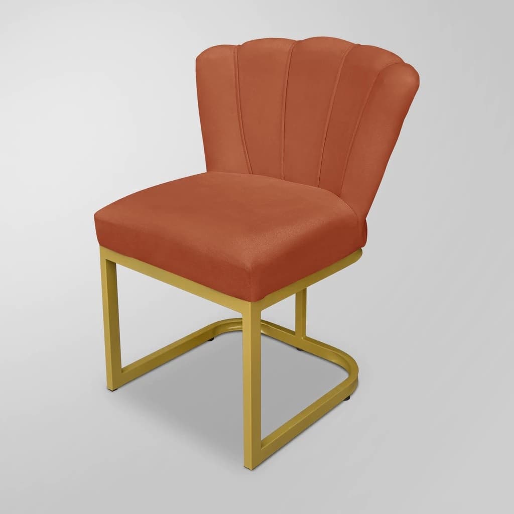 Cadeira Flor Base de Ferro Recepção / Sala / Quarto / Mesa de Jantar