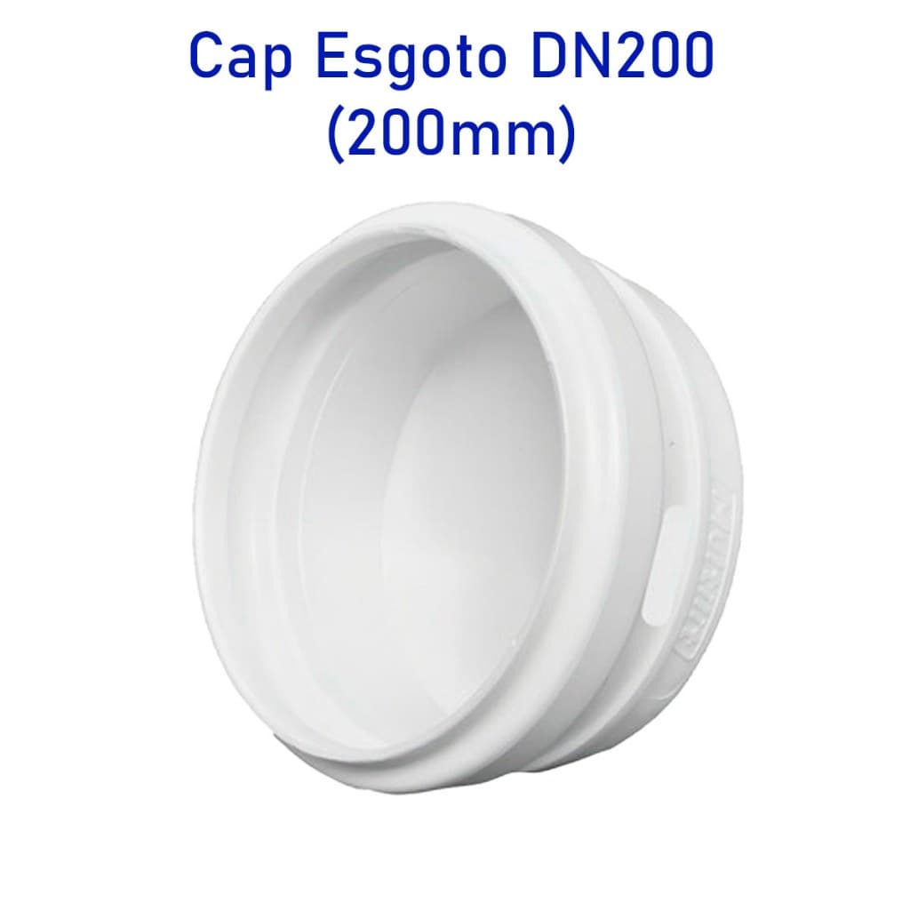 Cap Tampão Tampa 200mm Pvc Branco Para Esgoto DN200