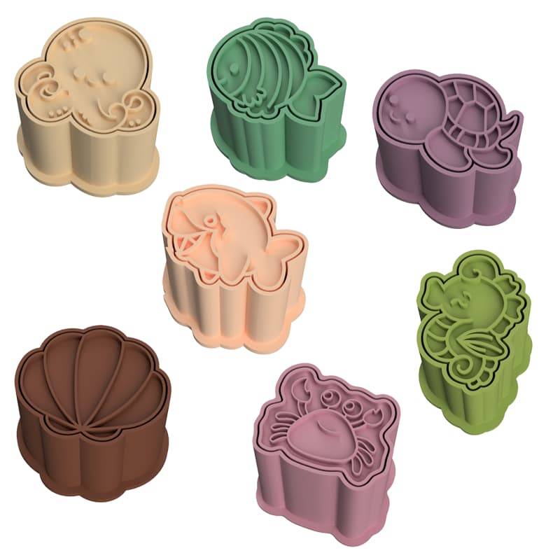 Modelador e Ejetor Para Modelar Brigadeiros, Massas e Doces - Fundo do Mar