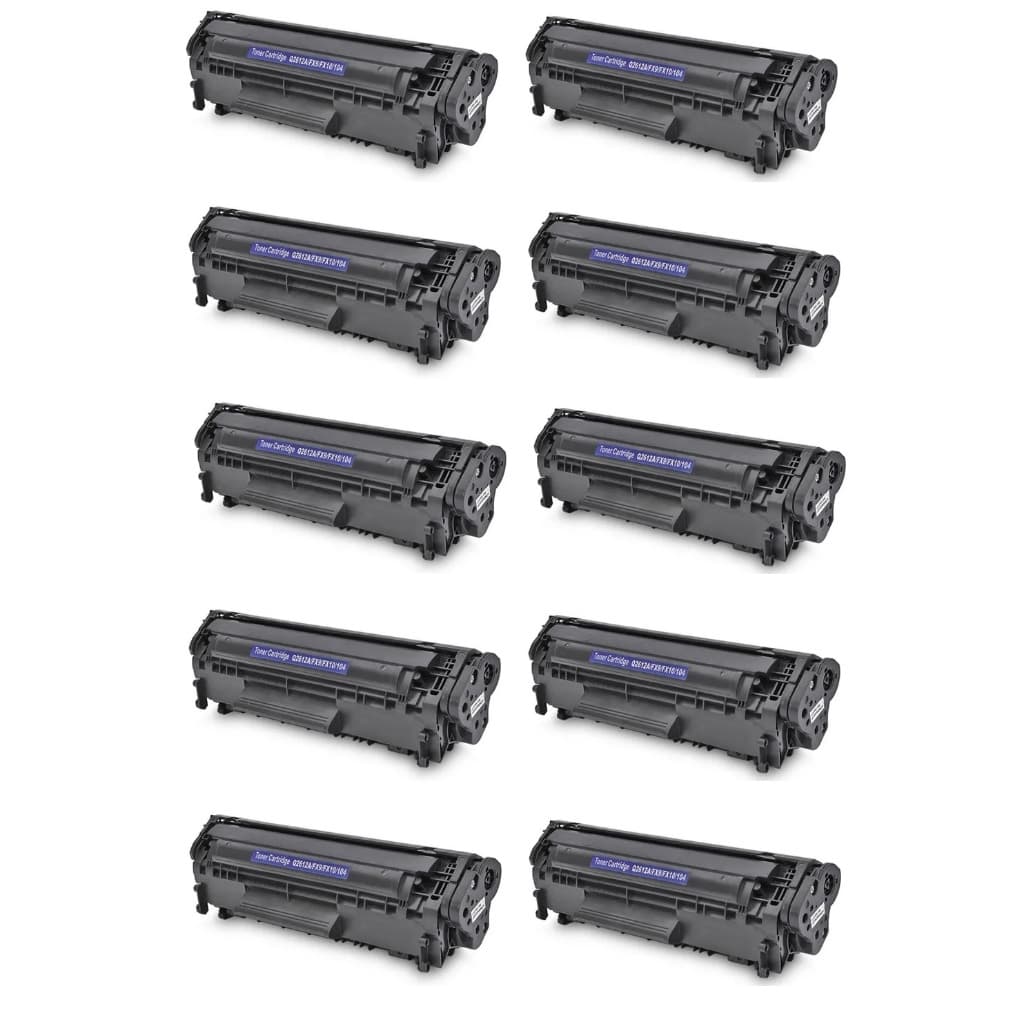 Kit 10 Toner Compatível Q2612A 2612A 12A para 1010 1012 1015 1018 1020 1022 3015 3030