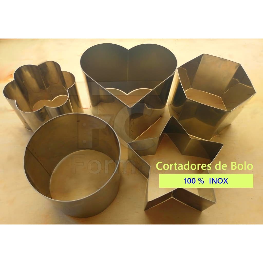 Cortador de Bolo - KIT 5 FORMAS DE INOX , 20x12 Edição Especial.