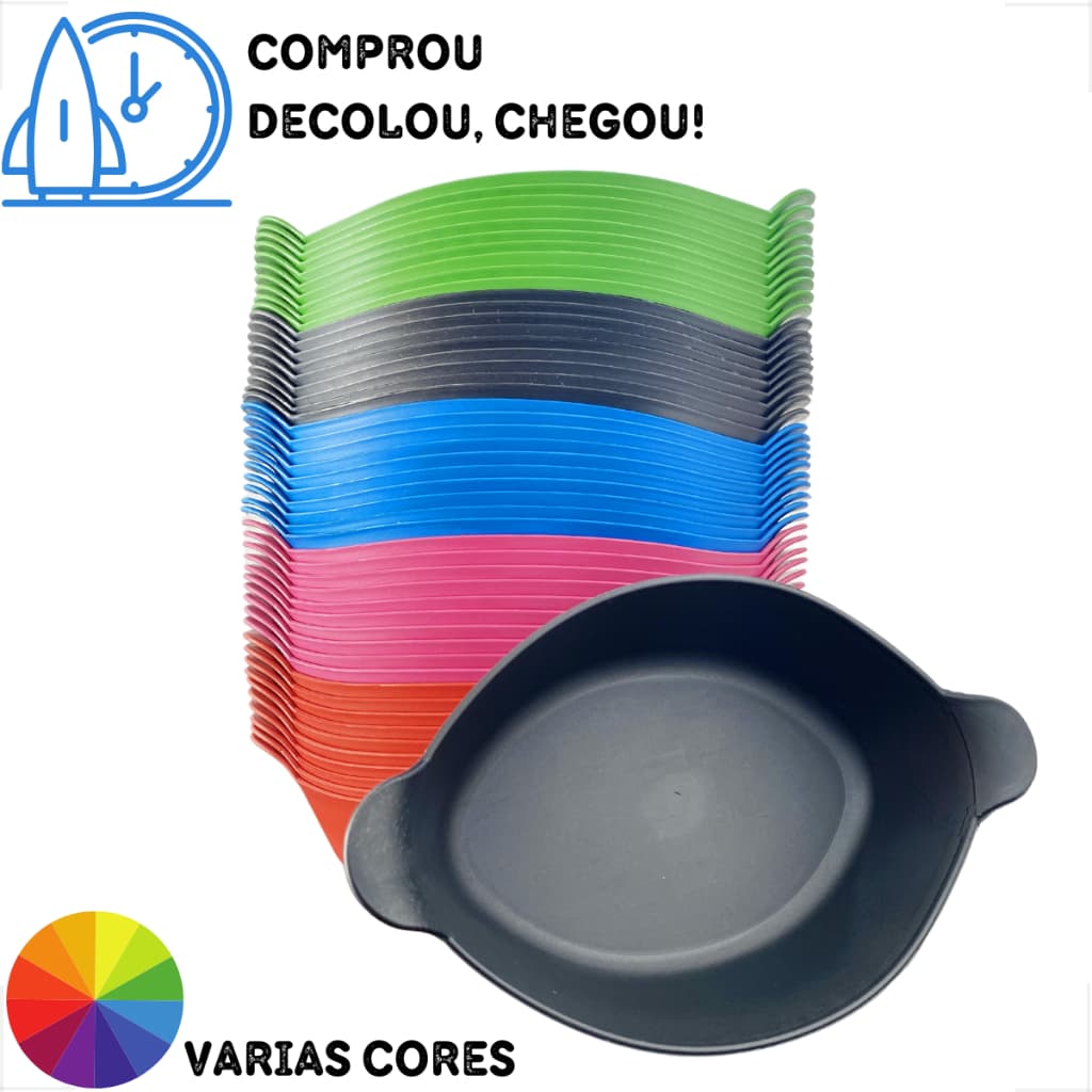 Kit 10 Petisqueira Barquinho Barca Canoa Petisqueira Plástica 600ml para Lanchonete Restaurante