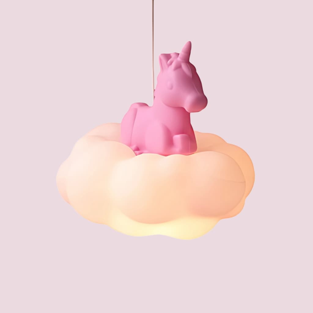 Luminária Pendente de Teto Nuvem com Unicórnio