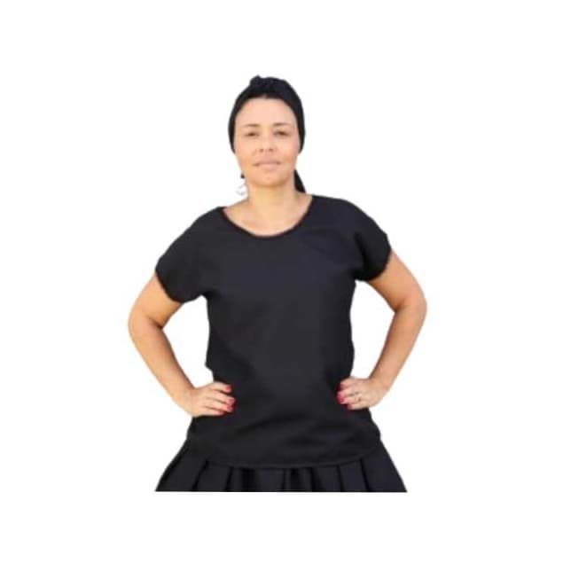 Bata Camisu Ração Feminino Umbanda Candomblé Preto