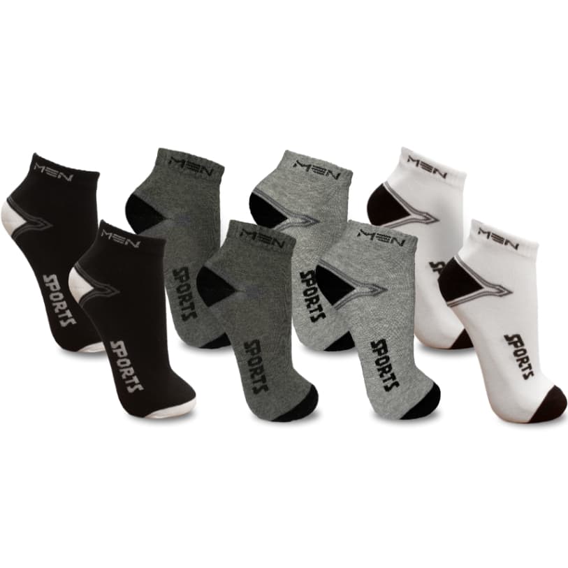 Kit até 12 Pares Meia Algodão Esporte Cano Curto Cores Sortidas Men Socks