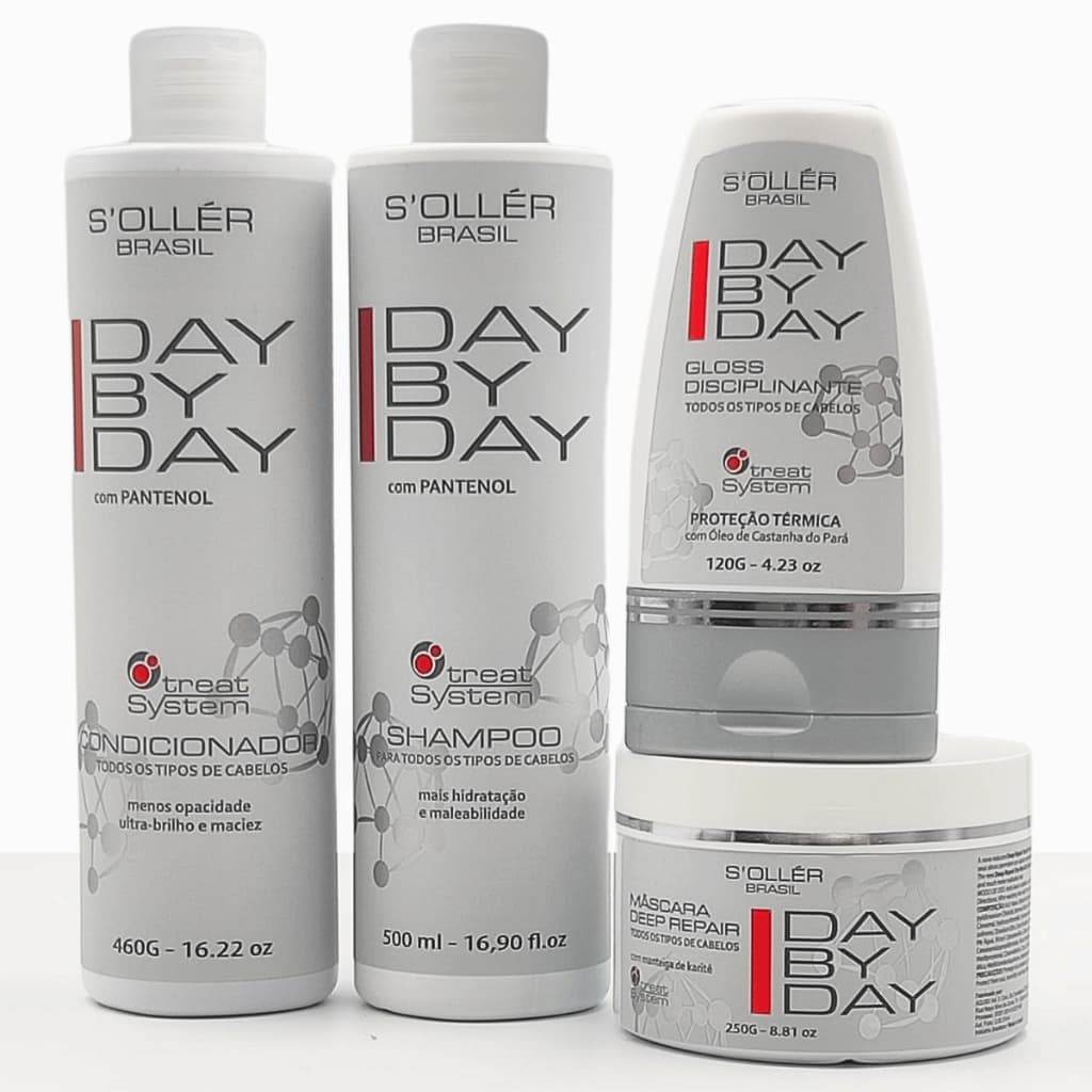Kit Shampoo Condicionador Máscara Protetor Térmico Day By Day Reparação E Hidratação Soller