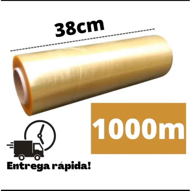 Rolo bobina plástico filme PVC esticavel resistente 38x1000