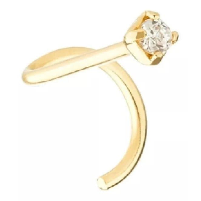 Piercing Nostril De Nariz Ouro 18k 750 Ponto De Luz Zirconia Cor Dourado