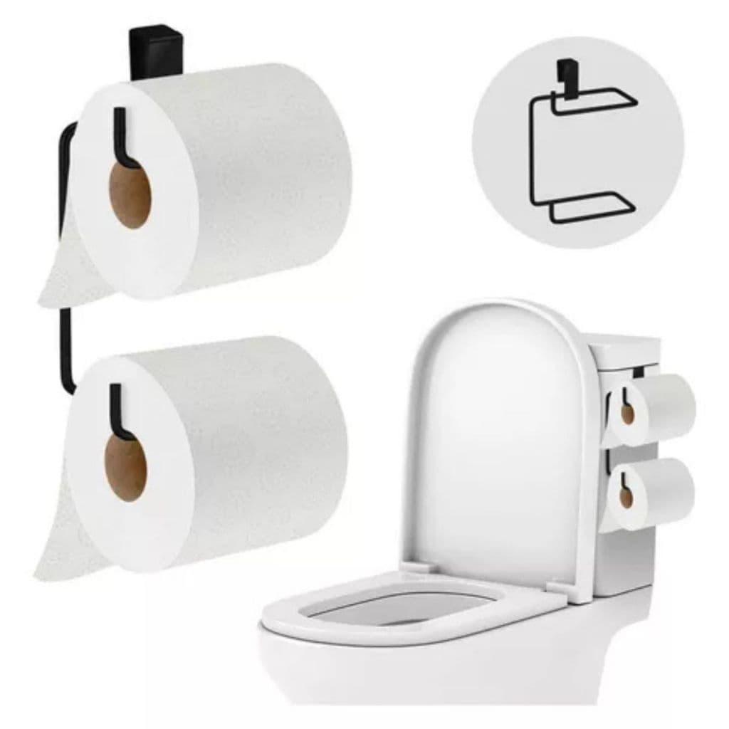 Suporte Duplo para 2 Papel Higiênico Para Caixa Acoplada Cromado