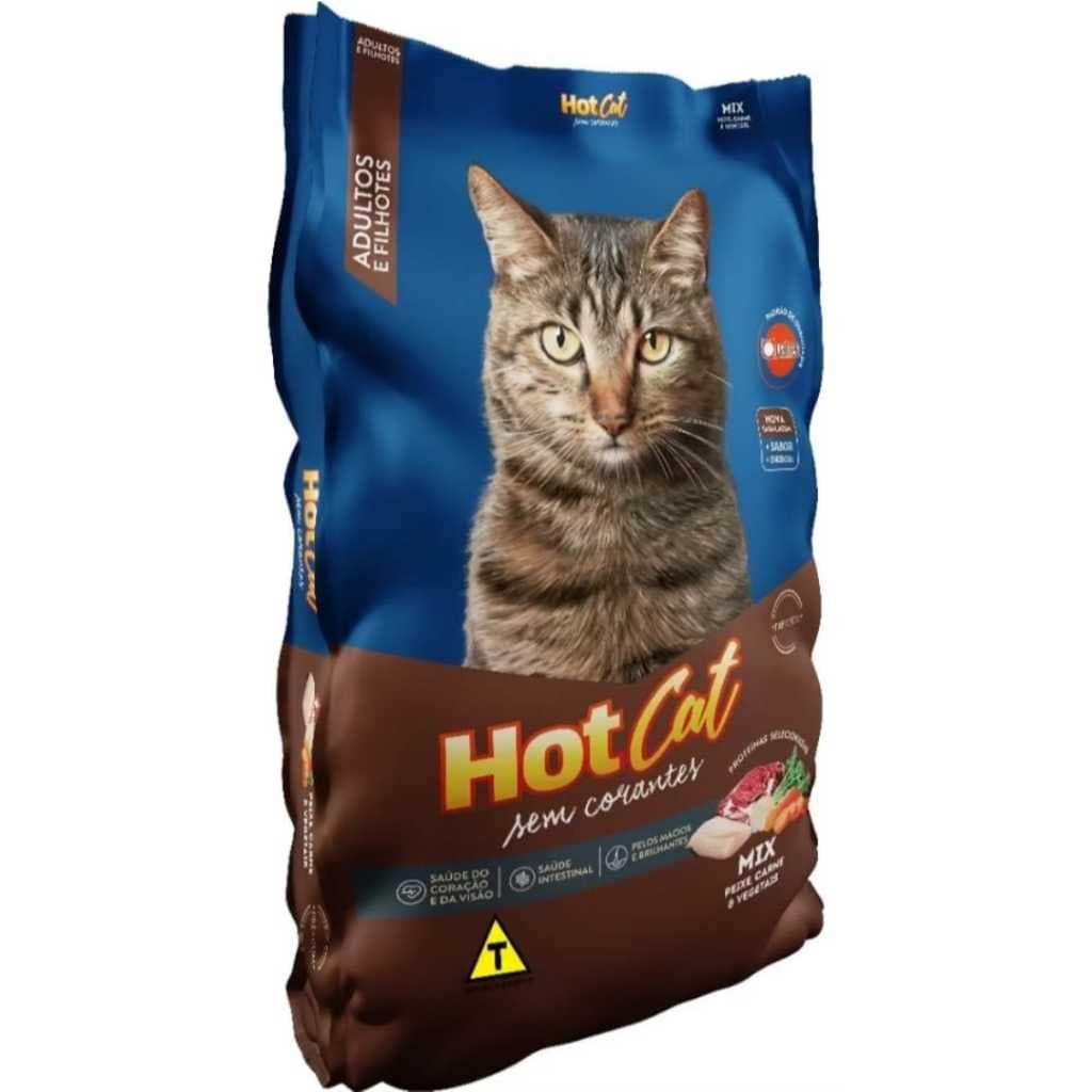 Ração Hot Cat Mix Sem Corantes 20 kg Para Gatos Adultos e Filhotes Excelente Qualidade