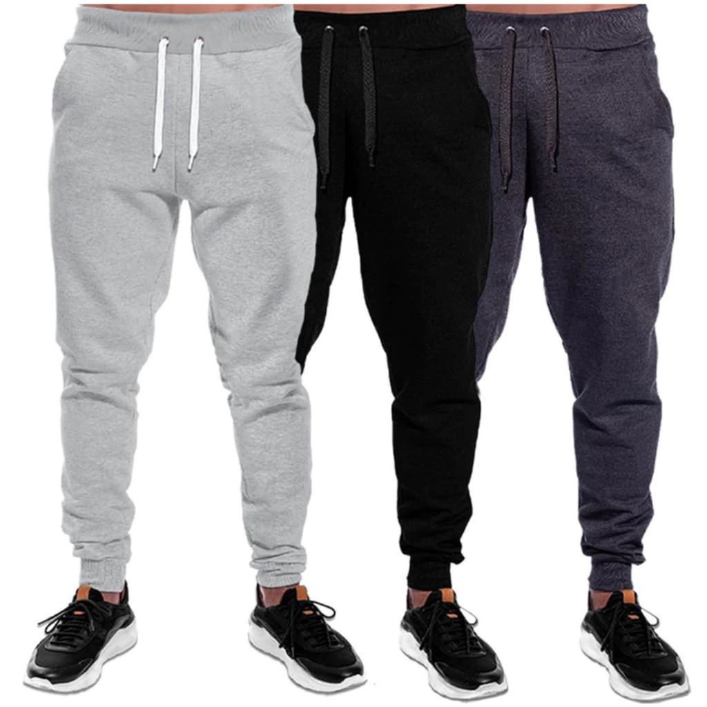 KIT 3 Calça Moletom Adulto Masculino Frio Flanelada Peluciado Inverno