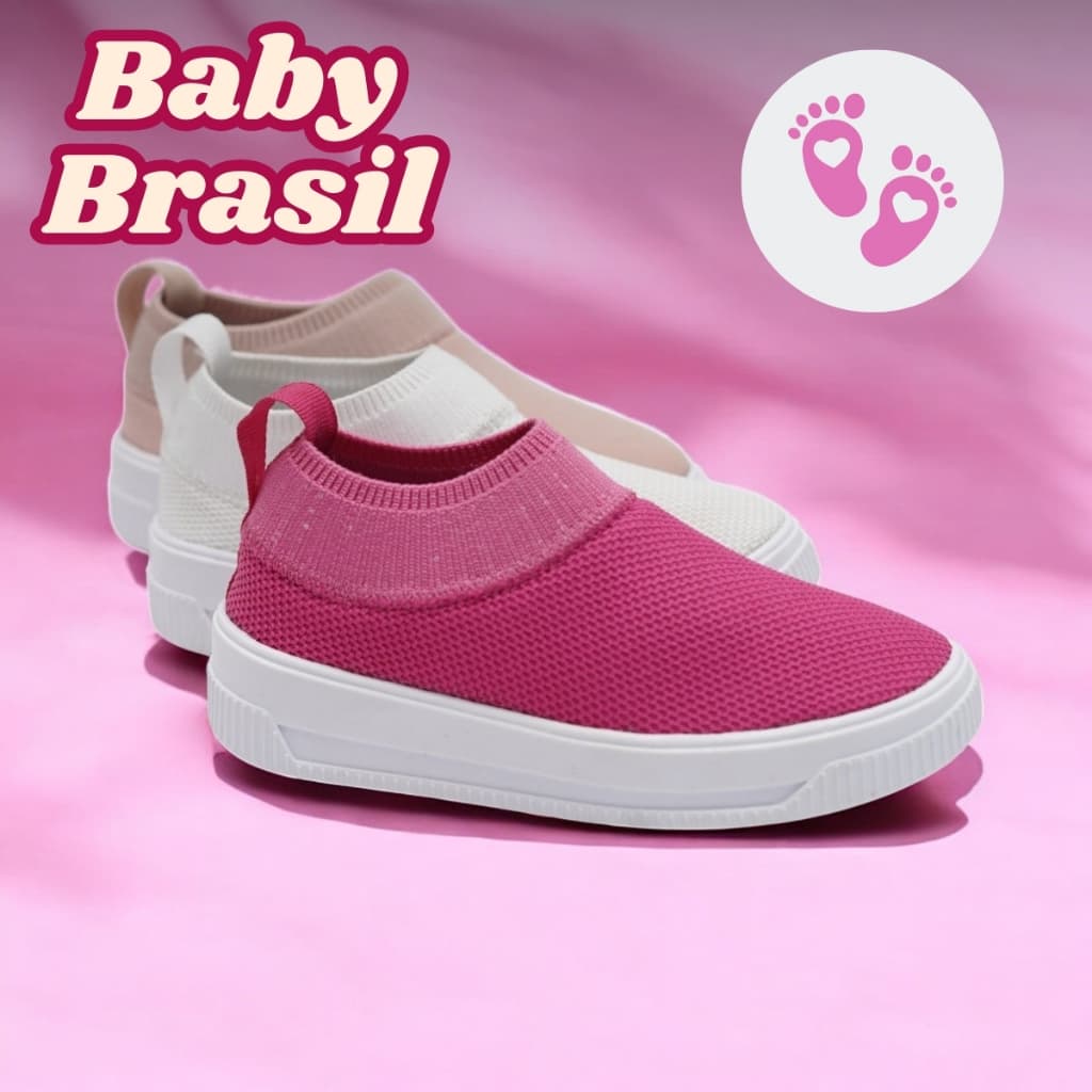Tenis Baby Meia Menina Calce FÁCIL!  Infantil Material Respirável Leve Macio PROMOÇÃO Envio Imediato