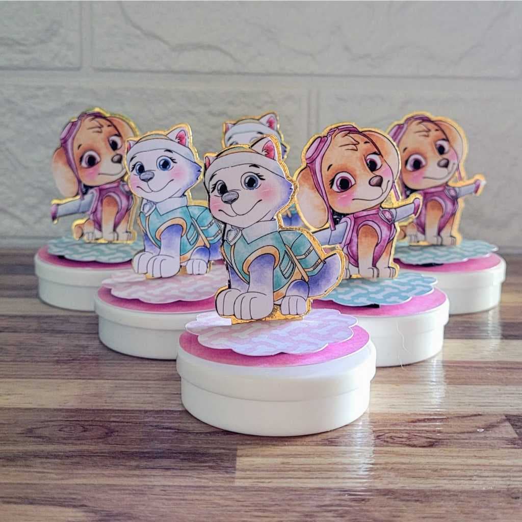 Aplique 3D para latinha Patrulha Canina Aquarela  - Festa Infantil - Lembrancinhas Personalizadas.