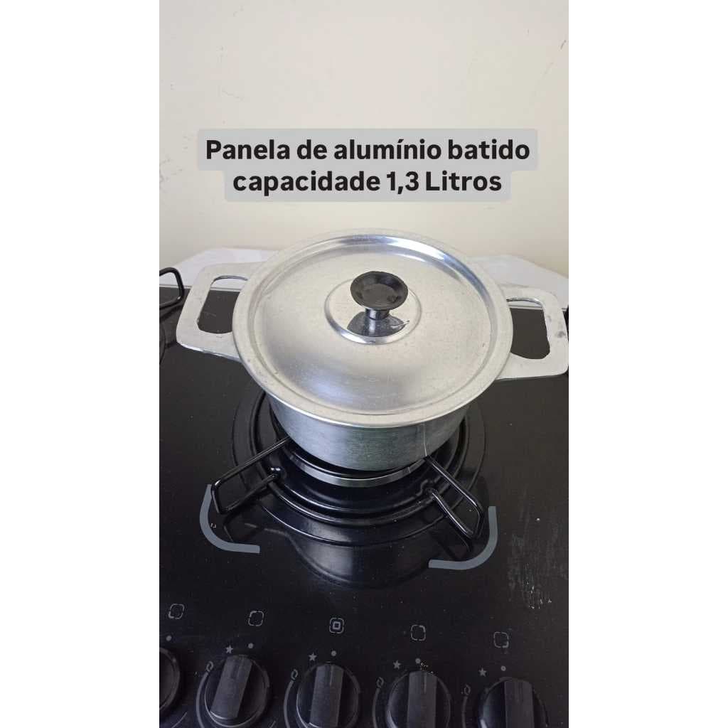 Panela de Alumínio Batido 16 cm - Grossa com Tampa de aluminio leve  - Peças de mostruarios