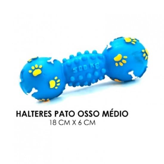 BRINQUEDO HALTERES PATO OSSO MEDIO P/CÃES