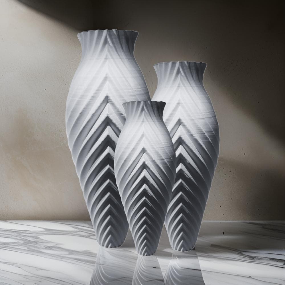 Trio Vasos Sofisticados Com Desing Elegante Moderno Para Arranjo - Feitos De Plástico De Qualidade