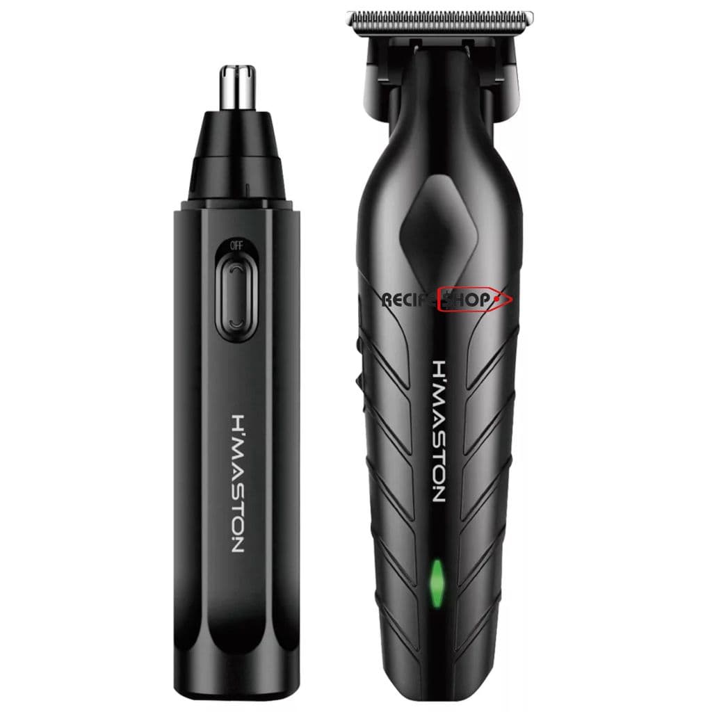 Máquina de Cortar Cabelo Profissional Recarregável H Maston LFJ05 + Aparador de Pelos