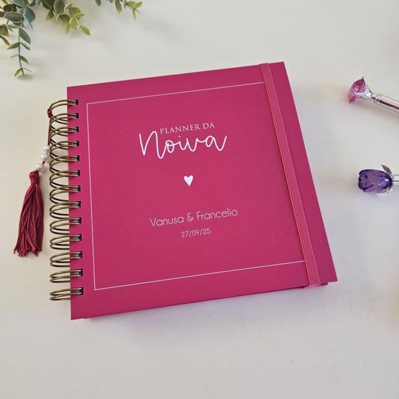Planner da Noiva Não Datado Personalizado Pink
