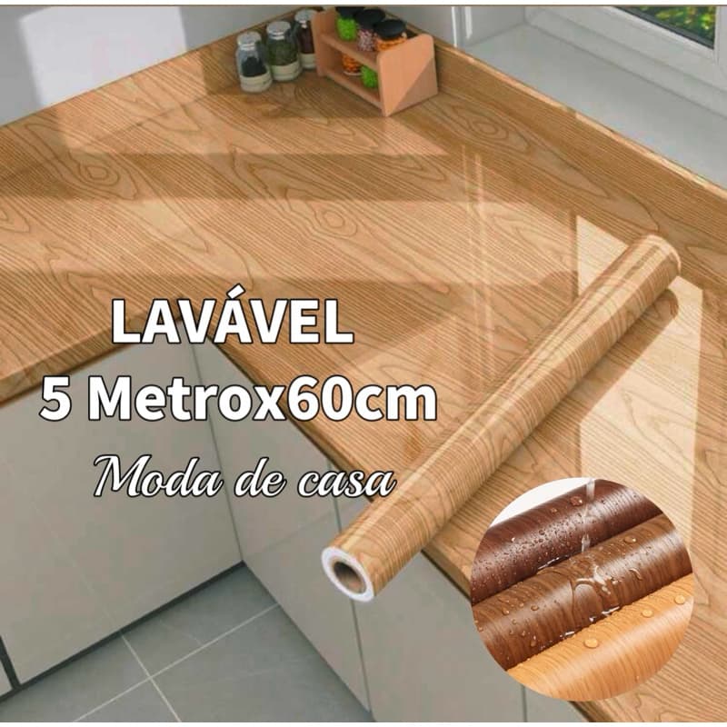 papel de parede Adesivos para cozinha 5 Metro x 60 cm Resistente a Agua/Óleo material lavável