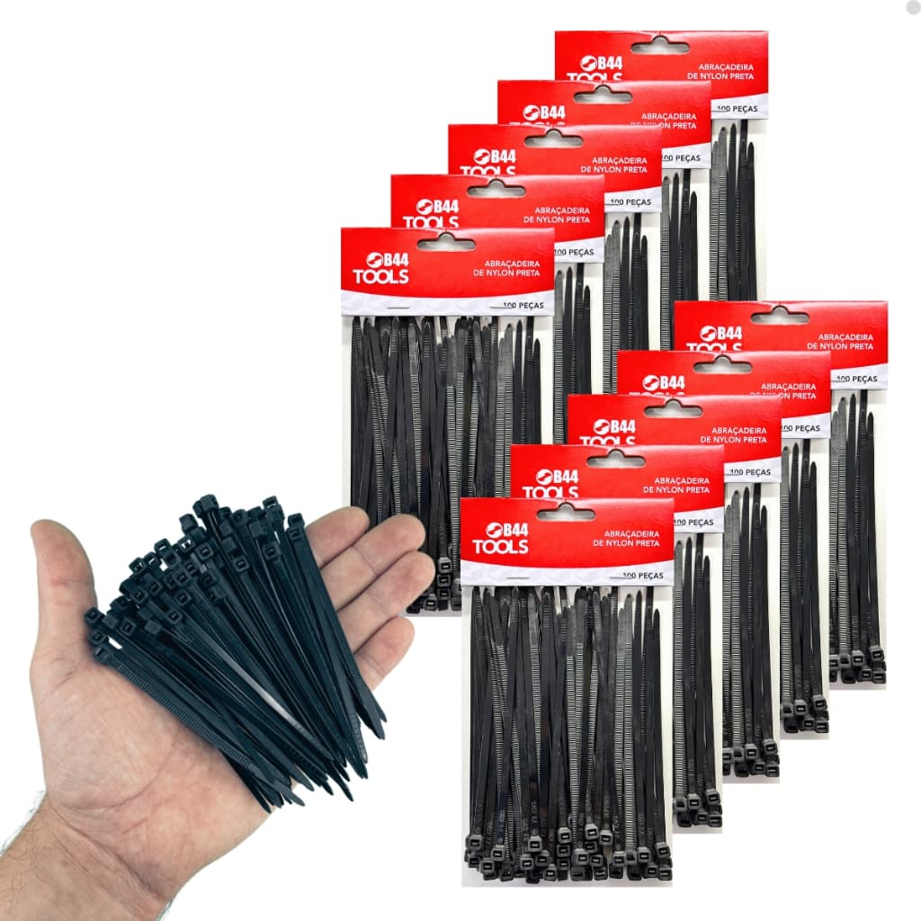 Kit 1000un Abraçadeira Nylon 3,6x100 Cinta Plástica Presilha