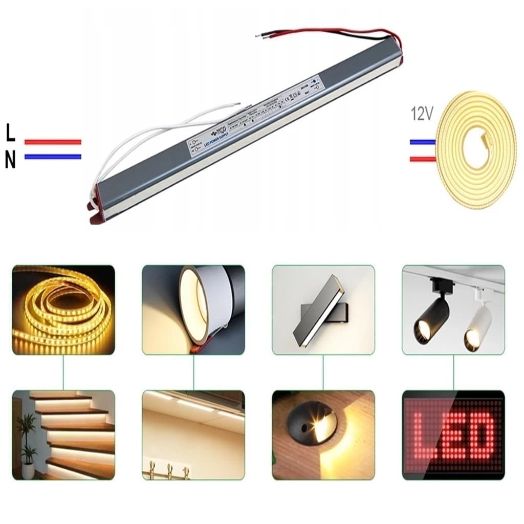 Fonte Driver Slim Perfil P/ Fita Led 12v 10a 120w Palito