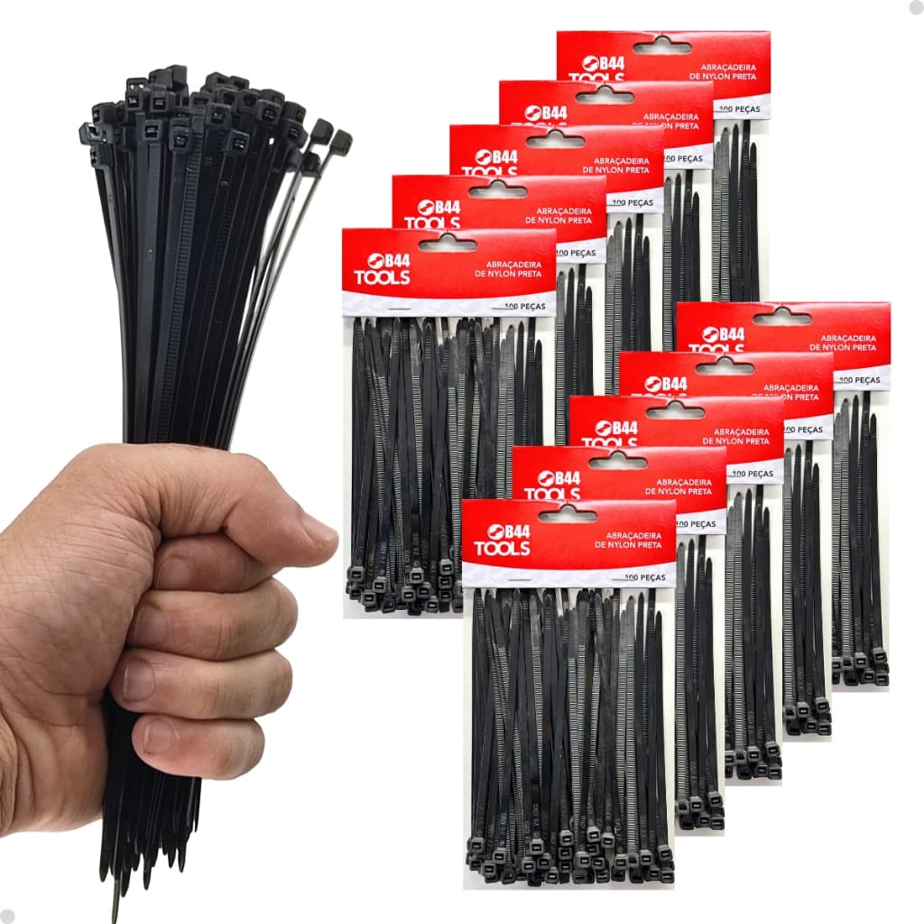 Kit 1000un Abraçadeira Nylon 3,6x250 Cinta Plástica Presilha