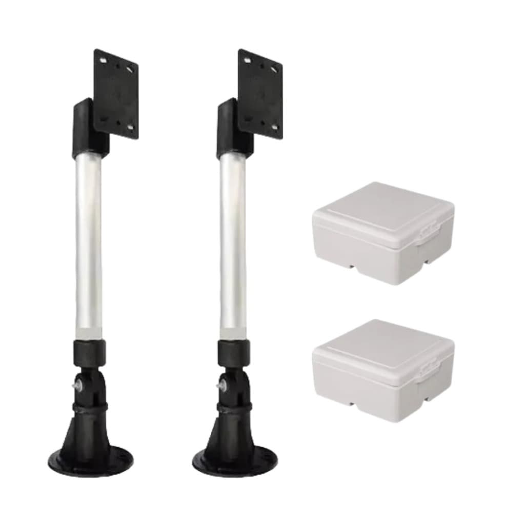 Kit 02 Suportes Para Câmeras De Segurança - Sensor Infra Iva 40cm + Caixas Organizadora