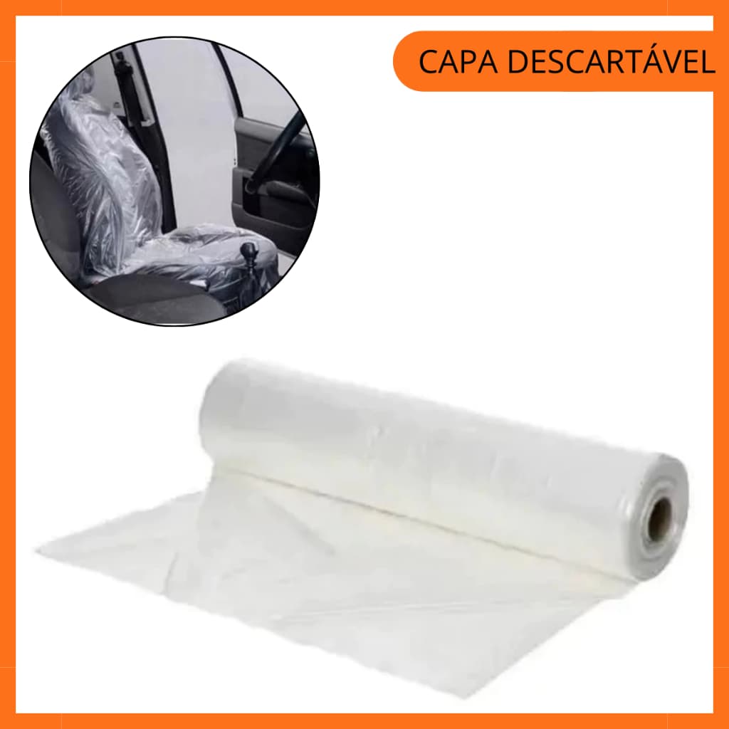 Capa Descartável P/ Banco De Carro 100 Unid Rolo Bobina