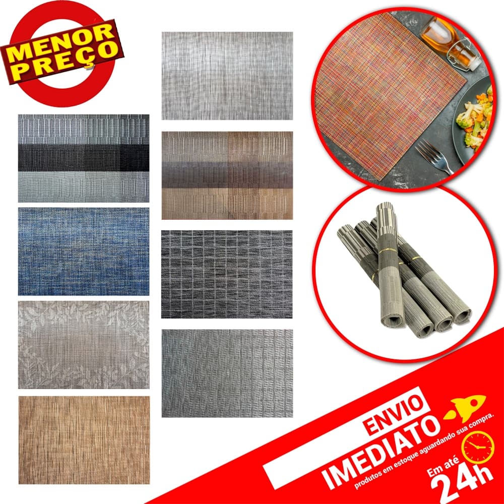 Kit 4 Peças Jogo Americano Santiago Mesa Posta Jantar Impermeável Refeições 4 Lugar Americano